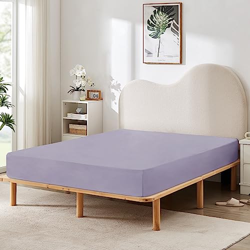 HBHLFZ Twin Fitted Sheet Only, Soft Breathable Bottom Sheet - 39