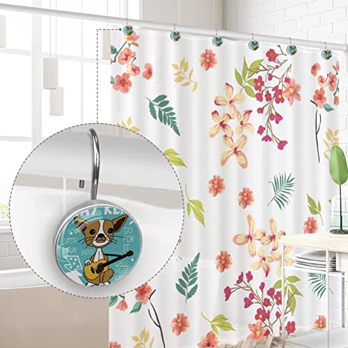 Crochets décoratifs rideau de douche inox anti-rouille chat vert - 5