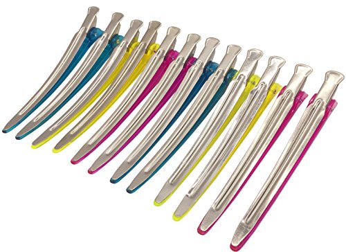 Minalo 12Pcs Transparent Sectioning Plastic& Metal Duckbill Clips Hairdressing Salon Hair Grip Diy Hair-Styling Accessories Hair Clips, Non-Slip Hair Barrettes For Women, Girls And Hairdresser #TOP2