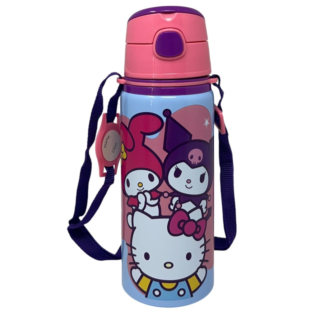 Cartoon Women's Hello Kitty Kuromi My Melody Aluminium Drinking Bottle With Straw 600Ml Automatic Open Baby Bottle