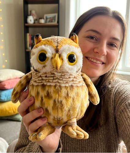 Image of Tickles Owl Soft Stuffed Plush Bird Toy for Kids Boys & Girls Birthday Gifts (Size: 35 cm Color: White & Brown)