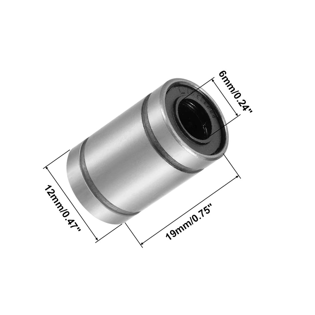 Linear Ball Bearings, LM6UU 6mm Linear Motion Bushing Double Side Rubber Sealed Rod Liner Shaft Parts for CNC Machine 3D Printer 12 Pack — Amazon image 2