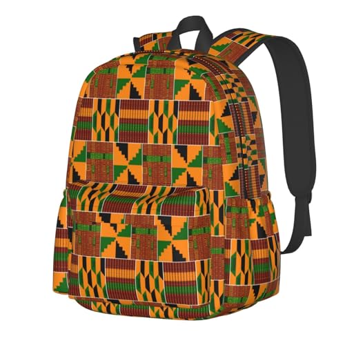 African Print Backpack Double Shoulder Bag 15 Inch Laptop Bagpacks for Hiking Work Camping Travel
