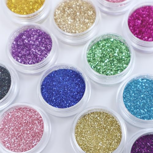 12un Glitter Encapsulado Flocado Para Unha Decoração (HS-435)