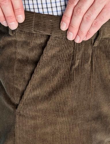 Chums Men's HIGH-Rise Pants Luxury Cotton Corduroy Trousers Olive4