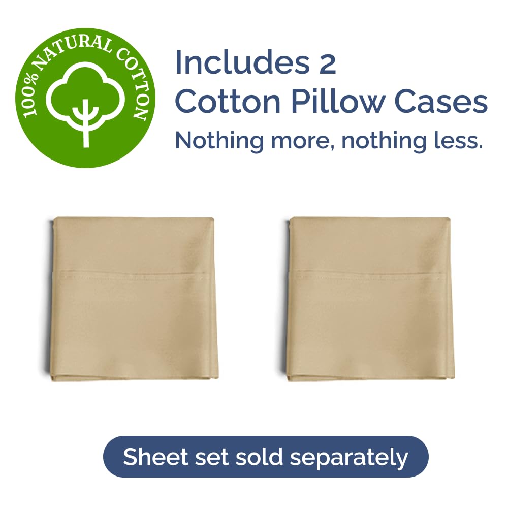 Fundas para almohadas 100% algodón tamaño King - Fundas de almohada refrescantes, transpirables y suaves, juego de 2 - 400 hilos de algodón - Libres de arrugas y decoloración - Protectores lavables a