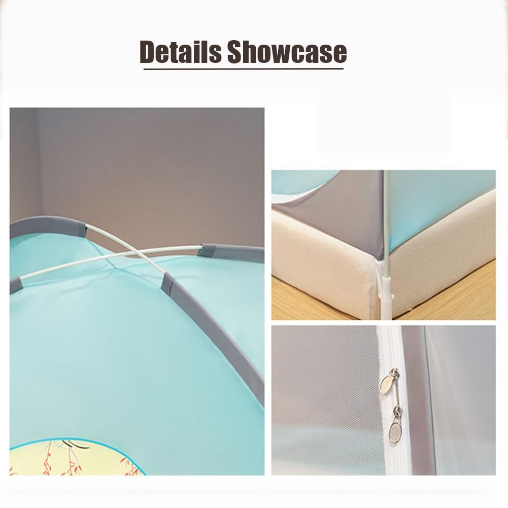 Zanzariera pop-up, installazione in 5 secondi, facile da installare e pulire, con fondo, adatta per letto e campeggio, design portatile pieghevole(Size:180x200x150)