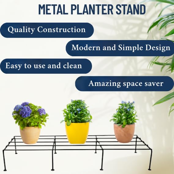 Image of Niyara || Metal Planter Stand || Plant Stand for Pots|| Outdoor Plant Stand (New Large Stand Set of 4)