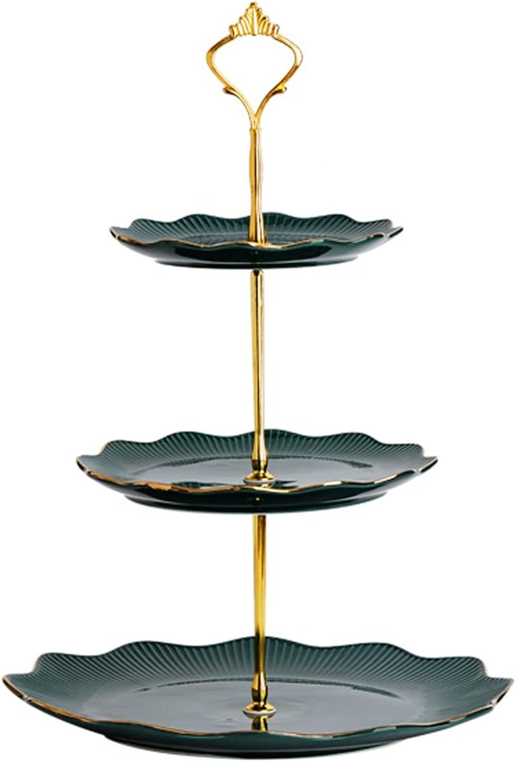 3 Tier CupEuropean Style Serving Stand for Cake Fruit Serving Tray Cupcake Holder Dessert Stand Candy Display Table Cake Plate