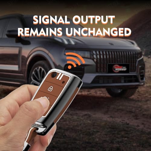 Image of SHOPOFLUX Metal Key Cover Compatible for Skoda & Volkswagen Cars Kylaq | Slavia | Kushaq | Octavia | Virtus | Taigun | Tiguan | T Roc 3 Button Flip Key