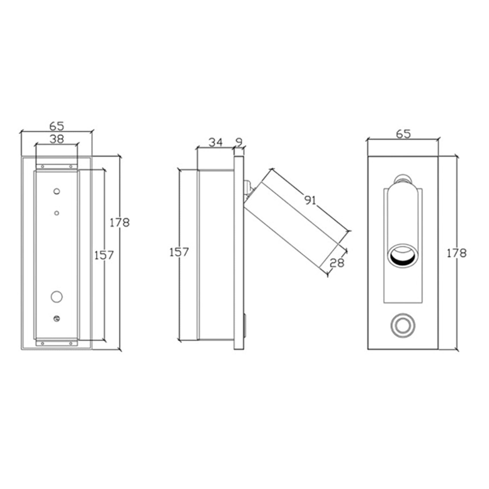 3X Luces de Lectura, Luz de Pared para Cabecera, Luz de Lectura, Interruptor Empotrado, Lámparas de Pared para Sala de Estar, Dormitorio, Negro Dorado