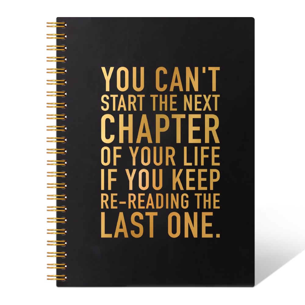 THEBESTU Notizbuch mit englischer Aufschrift "You Can't Start The Next Chapter", 160 Seiten, Hardcover, blanko, lustiges Geschenk für Kollegen, Abschiedsgeschenk
