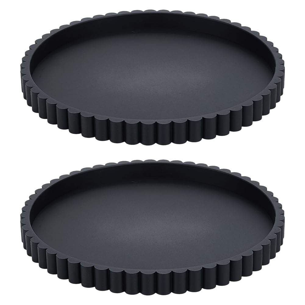 WEBEEDY 2 Pcs Black Round Silicone Bathroom Tray Decorative Vanity Tray for Bathroom Counter Organizer Kitchen Coffee Table Decor Thanksgiving Christmas Home Decorations, 23cm