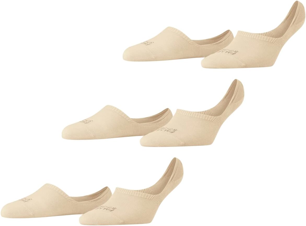 FALKE Women's Step Cotton No Show Socks, 3 Pairs