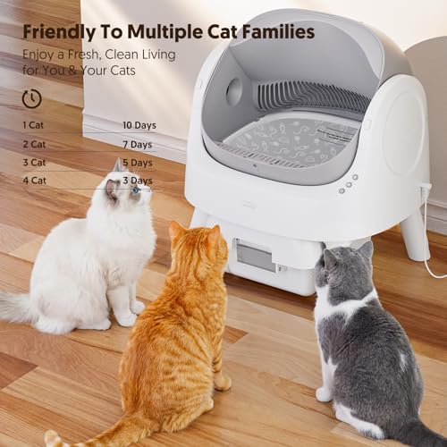 Self Cleaning Cat Litter Box, Automatic Litter Box for Multiple Cats, Integrated Safety Protection with Open-Top Design - Image 7