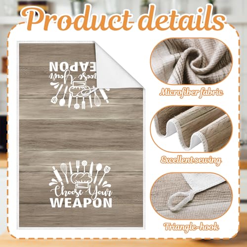 Image of Bencailor 6 Pcs Farmhouse Kitchen Towels Brown Kitchen Decor and Accessories Dish Towels Absorbent Fast Drying Hand Tea Vintage Hanging Reusable Cleaning Dishcloths for Cooking Farmhouse Accessory