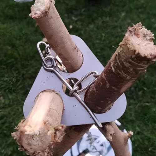 [Verdickter Edelstahl] Outdoor Camping Lagerfeuer Stativ Höhenverstellbar mit Kettenhaken Grillablage/Hängetopfgestell Geeignet für Kohlegrill Dutch Pot Picknick Barbecue (2 Stück)