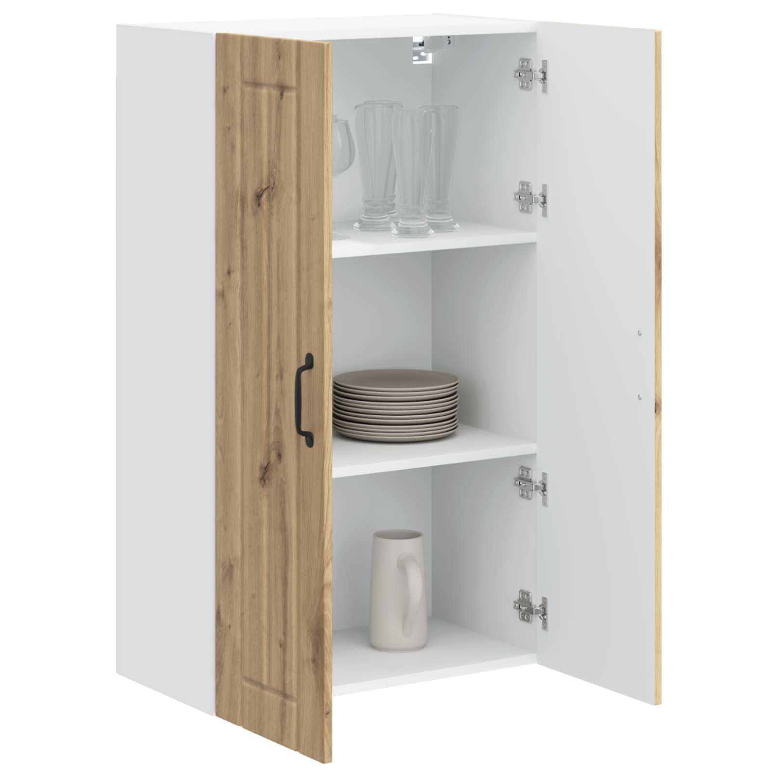 vidaXL Wall Cabinet LUCCA Artisan Oak 60 x 31 x 100 cm Engineered Wood, Modern Kitchen Solutions, Rectangular Wooden Panel, Durable Dishwasher Cover, Appliance Concealer, Space Saver Design — image 1