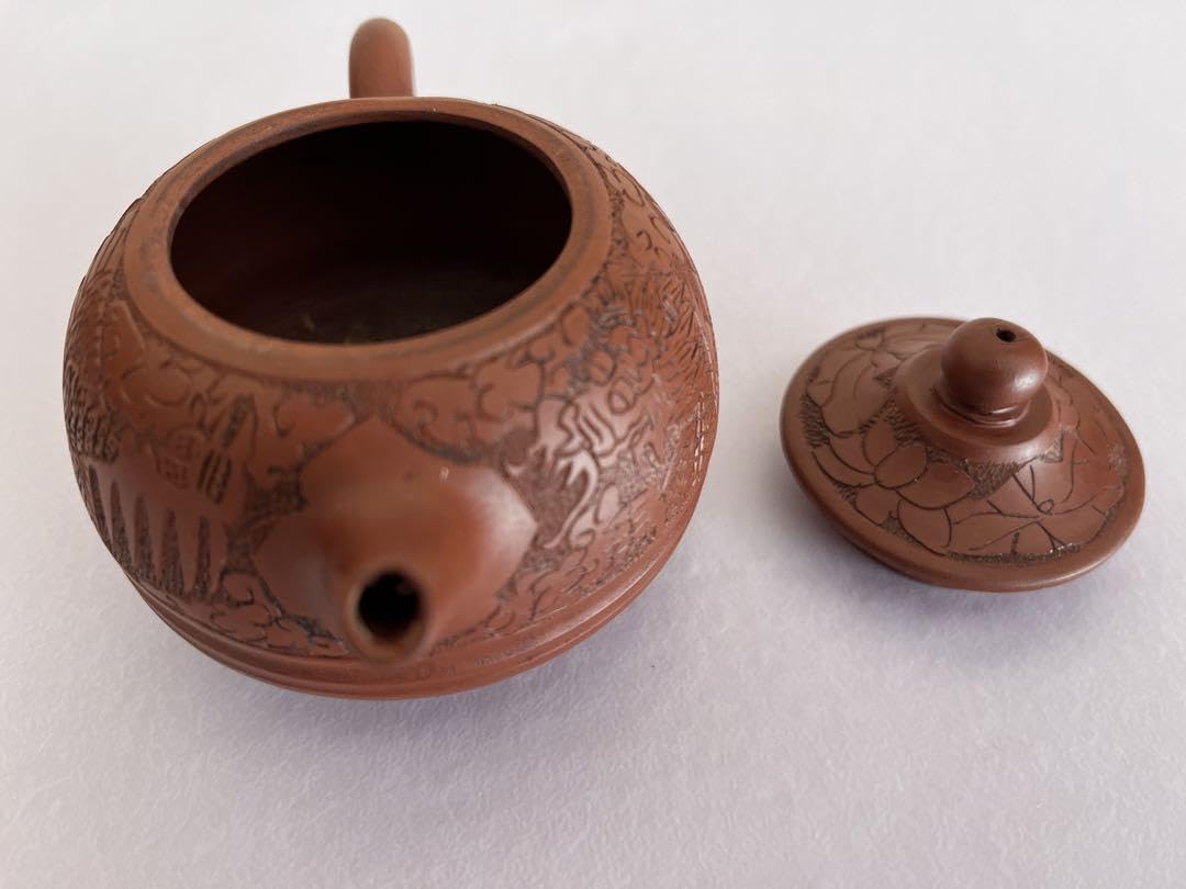 Amazon | 新 急須 中国宜興 紫砂壺 龍彫刻 お茶道具 美術 収蔵 | ノー