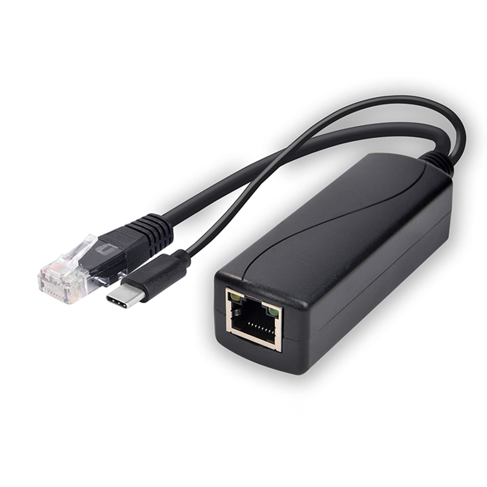 Maxtonser Power Over Ethernet Splitter 48V To 5V USB Type C 5.5x2.1mm 3.5x1.35mm Interfaces Power Supply Adapter Cable for Camera