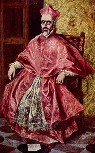 Retrato Sentado de El Greco impreso en papel archival mate duradero y marco negro