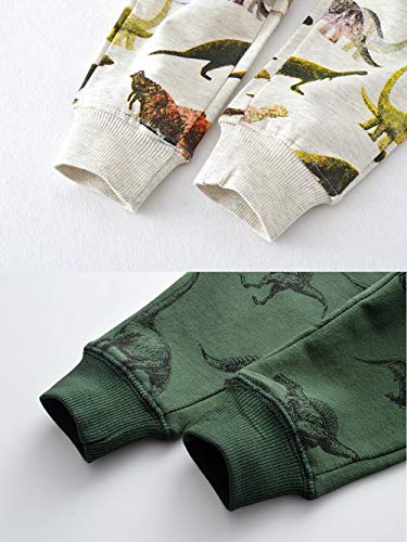 Toddler Baby Boy's Cartoon Print Dinosaur Car Animal Cotton Pants Drawstring Elastic Sweatpant(2-Pack 3-Pack)4