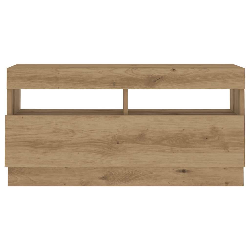 vidaXL Szafka pod TV z oświetleniem LED, dąb artisan, 80x35x40 cm