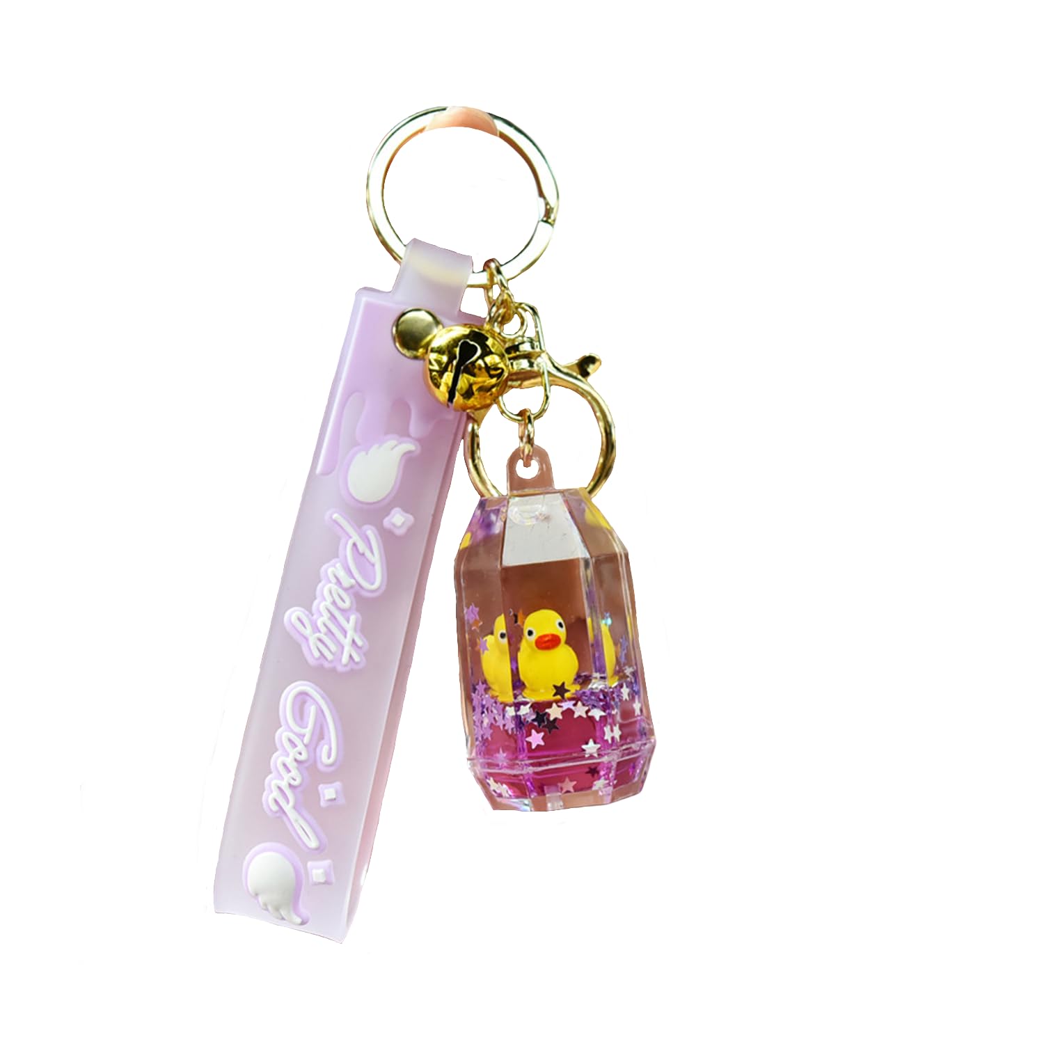 ZDHC Cute Animal Floating Keychain Creative Acrylic Motion Liquid Quicksand Keyring Backpack Charm Pendant for Women Girls