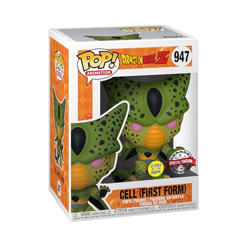 Funko Pop! Animation: DBZ - Cell - (First Form) - Brilla en la Oscuridad - Dragon Ball Z - Figura de Vinilo Coleccionable - Idea de Regalo- Mercancia Oficial - Juguetes para Niños y Adultos