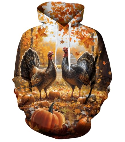 RAISEVERN 3D Graphic Fleece Hoodies for Men Women