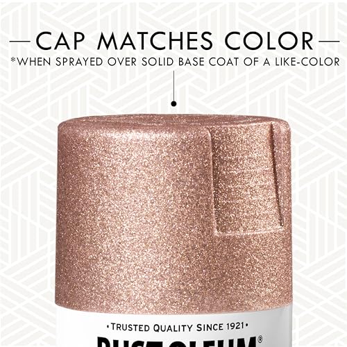 Image of Rust-Oleum 344697 Specialty Glitter Spray Paint, 10.25 Oz, Rose Gold, (Pack of 1)