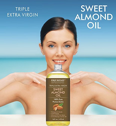 Cold Pressed Sweet Almond Oil - Triple Aaa+ Grade Quality, For Hair, For Skin And For Face, 100% Pure And Natural With Pump Dispenser, 16 Fl Oz #TOP3