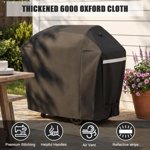 Image of QuliMetal 55 Inch Grill Cover for Outdoor Heavy Duty Waterproof