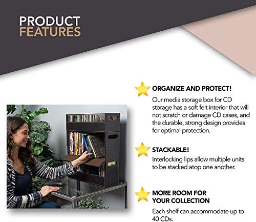 Stock Your Home 991601072 Cd Storage Box, Organizer Shelf thumb #3