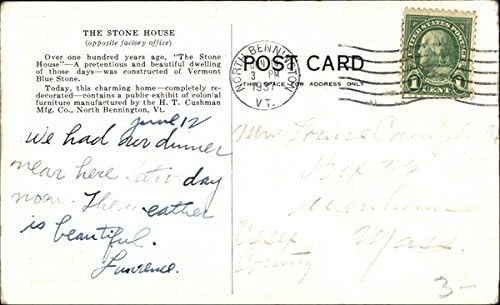 Miniatura 2 de The Stone House North Bennington, Vermont VT Original Antique Postcard 1937