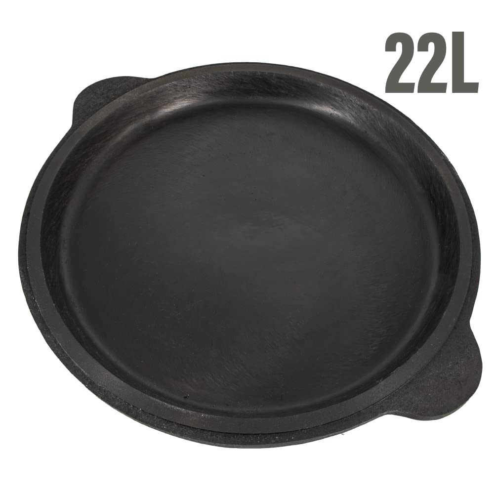 Grillpeter Kazan Gusseisen 22 Liter Deckel-Pfanne Kasan