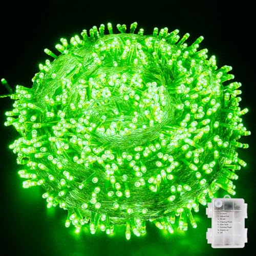 Guirlande lumineuse de Noël 10m 80 LED vert à piles intérieur extérieur