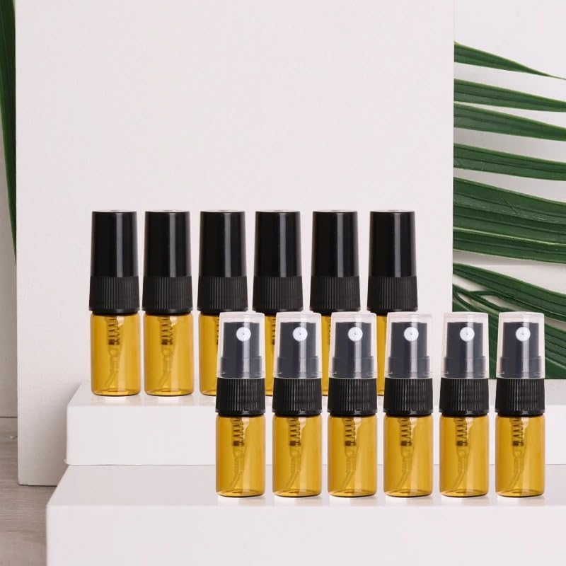 Vaporisateur Lot de 50 flacons parfum en verre brun, vaporisateurs transparents, portables, rechargeables(50pcs clear)