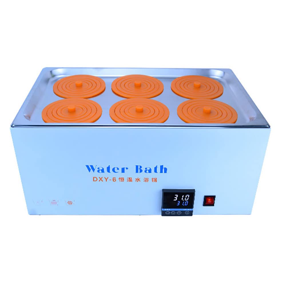 BañO De Agua De Laboratorio, BañO María TermostáTico Digital De 2/4/6 Orificios, RT 5 °C ~ 99,9 °C | Temporizador De 0~999 Minutos | Función AutomáTica De Quemado Antiseco.,6Holes