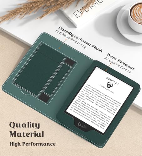 Image of MoKo Case Fits All-New 6 inch E-reader(11th Generation, 2024 /2022)(10 /8th Gen,2019 /2016),Ultra Lightweight PU Shell Cover with Auto Wake /Sleep for Ebook 2024,Not for Kobo Aura 2 /Remarkable, Midnight Green