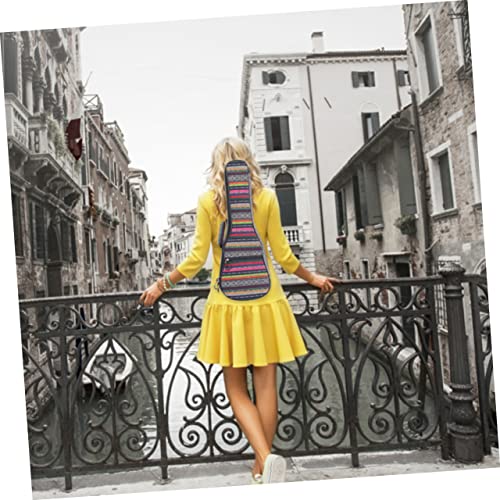 WHAMVOX Bolsa de ukulele portátil para guitarra mini mochila de lona para concertos vintage grossa a