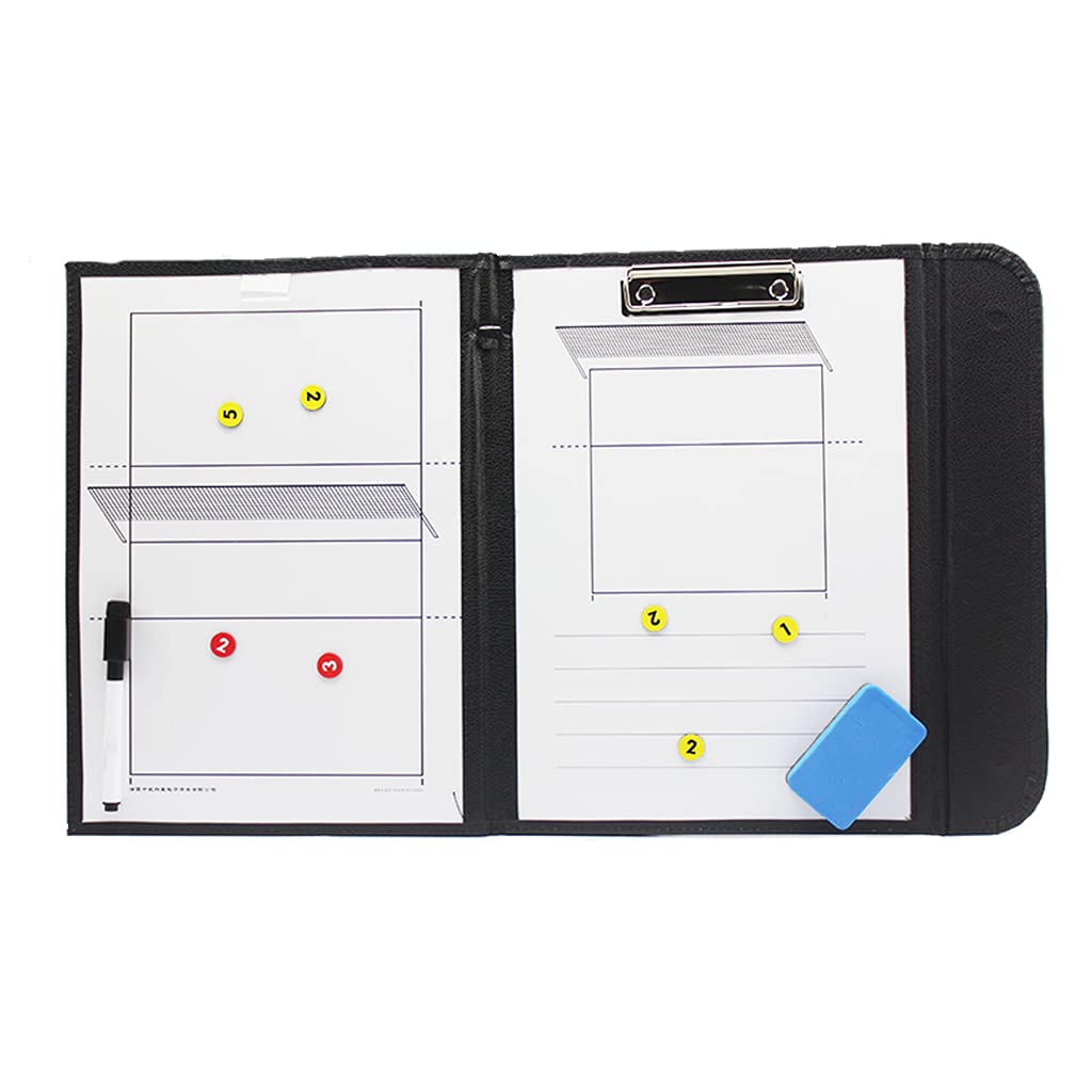 Tactic Board for Volleyball, Portatile Allenatore Board, Volleyball Lavagna Magnetica, Dotato di Clip in Acciaio Inossidabile, Pennarello, Gomma, Un Set di Magneti