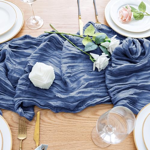 Wokceer Cheesecloth Table Runner 6Pack 10FT Blue Christmas Gauze Cheese Cloth Table Runner for Party Long Rustic Sheer Table Runners for Baby Bridal Shower Wedding Easter Table Decor by Wokceer - Image 5