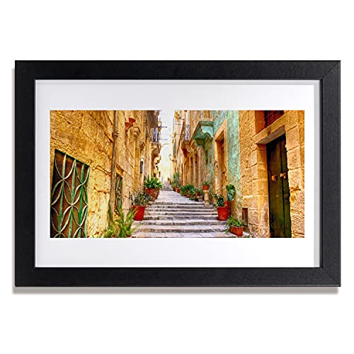 Cadre en MDF avec affiche de vieille ville, decoration murale elegante pour chambre