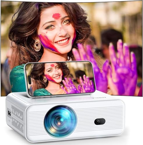 Videoprojecteur Full HD 1080P Mini Projecteur Portable avec WiFi Bluetooth Compatible avec Con...