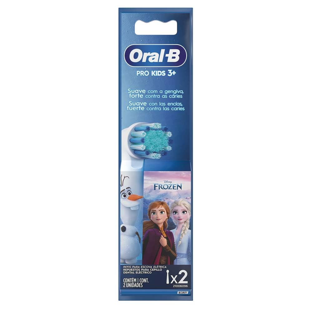 Oral-B Disney Frozen, Cabezal Redondo de Repuesto para Cepillo Eléctrico, 2 Unidades