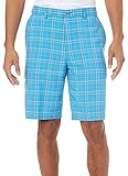 Haggar Men's Cool 18 Expandable-Waist Woven Plaid Plain-Front Short