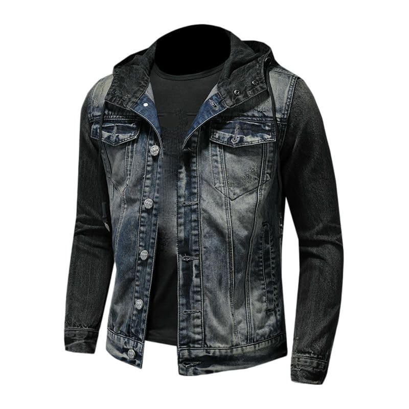 Veste en jean à capuche homme pour look décontracté sans effort automne - 3