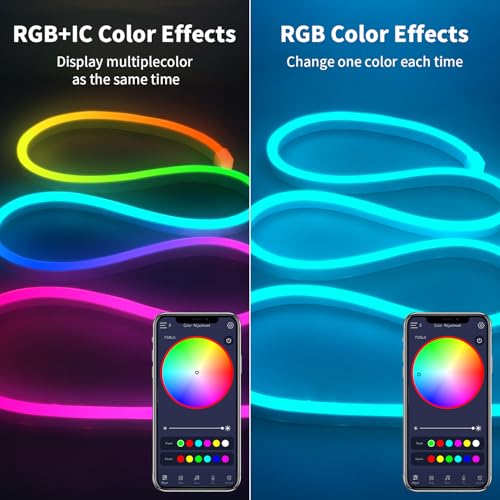 RGBIC LED Strip Light 2M, 5V USB Valentines Neon Rope Lights with APP/Remote Control, Colour Changing, Music Sync, Outdoor Waterproof Cuttable Easter Tree Lights for TV Backlight Bedroom DIY Decor - Image 2