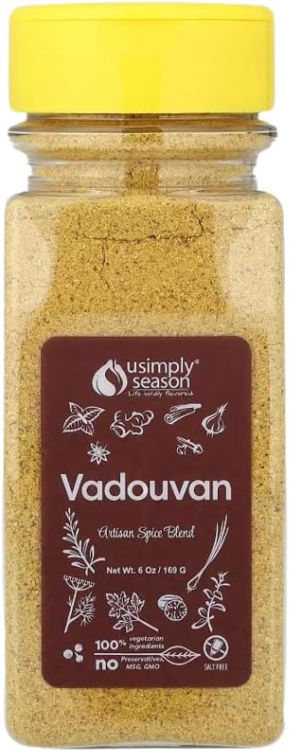 USimplySeason Vadouvan Curry (6 oz) - French Indian Fusion Seasoning Spice Blend for Meat Rubs and Soups - Vegan, Non-GMO, No Salt, Made in USA